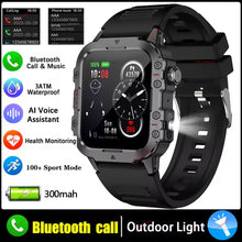 Rugged Smart Watch for Men, 2.01" HD Touchscreen with Bluetooth Calling, Voice Assistant & LED Flashlight