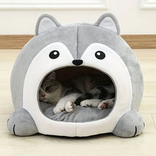 Cozy Cat Cave Bed, Cute Cartoon Pet Bed for Cats & Small Dogs, Soft Covered Sleeping House with Cushion