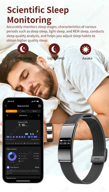 Ultra-Thin Smart Bracelet, Fitness Tracker with Heart Rate & Blood Oxygen Monitoring, Sleep Tracking, Step Counter & Sports Modes
