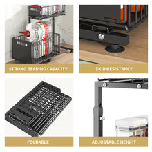 2-Tier Under Sink Organizer, Adjustable Pull-Out Storage Shelf for Kitchen & Bathroom Cabinets