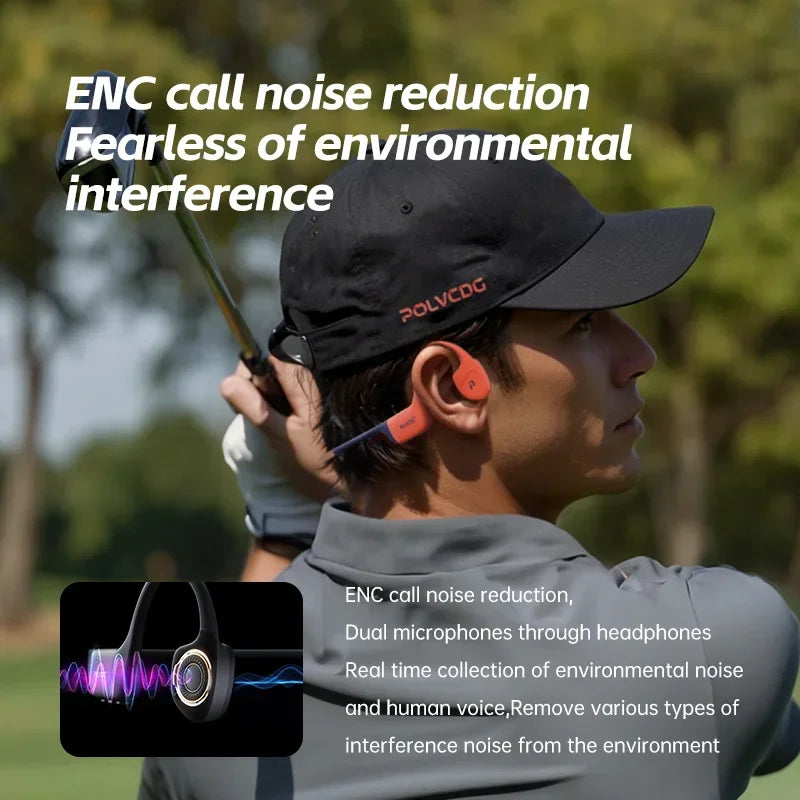 POLVCDG X16 Bone Conduction Swimming Headphones, IPX8 Waterproof, 32GB Memory, Bluetooth 5.4 Sports Earphones