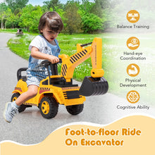 Kids Ride-On Excavator Toy with Adjustable Shovel & Realistic Engine Sounds