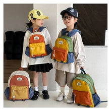 Color Block Kids Backpack, Lightweight School Bag for Boys & Girls, Cute Kindergarten Backpack for Travel & Everyday Use