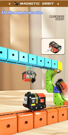 Magnetic 3D Building Track Set with Electric Cars – DIY Construction Toy for Kids