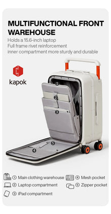 Mixi New Design Wide Handle Suitcase Men Carry-On Luggage Women Travel Trolley Case 20 Inch Cabin PC Aluminum Frame M9275