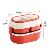 Kawaii Kids Bento Lunch Box, Cute Portable School Lunch Container with Compartments, Microwave Safe Food Storage Box