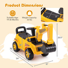 Kids Ride-On Excavator Toy with Adjustable Shovel & Realistic Engine Sounds