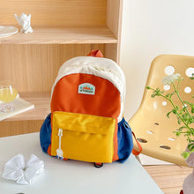 Color Block Kids Backpack, Lightweight School Bag for Boys & Girls, Cute Kindergarten Backpack for Travel & Everyday Use