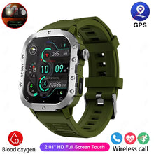 Rugged Smart Watch for Men, 2.01" HD Touchscreen with Bluetooth Calling, Voice Assistant & LED Flashlight