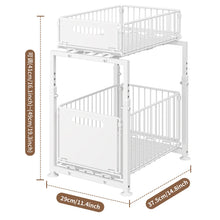2-Tier Under Sink Organizer, Pull-Out Storage Basket for Kitchen & Bathroom Cabinets