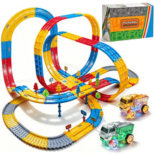 156PCS DIY Flexible Track Blocks Toy, Kids Building Track Set with Cars, Creative Construction & Educational Toy Gift