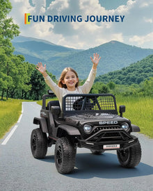 Electric Ride-On Truck for Kids, 12V Kids Car with Remote Control, LED Lights, Music & Bluetooth