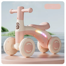 Baby Balance Bike for Toddlers, 4-Wheel Ride-On Walker with Silent Wheels, Anti-Tip Design, Balance Training Toy