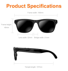 Lenovo AI Smart Glasses with 8MP Camera, Bluetooth Calling, Voice Translation & Music, Smart Sunglasses with 3 Lenses