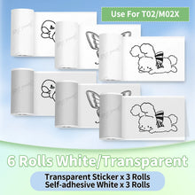 Phomemo T02/M02X Colorful Thermal Sticker Paper Roll Self-adhesive Black Character on Mint Green/Purple/Orange,50mm x 3.5m