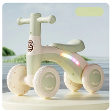 Baby Balance Bike for Toddlers, 4-Wheel Ride-On Walker with Silent Wheels, Anti-Tip Design, Balance Training Toy