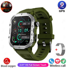 Rugged Smart Watch for Men, 2.01" HD Touchscreen with Bluetooth Calling, Voice Assistant & LED Flashlight