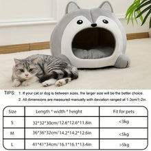 Cozy Cat Cave Bed, Cute Cartoon Pet Bed for Cats & Small Dogs, Soft Covered Sleeping House with Cushion