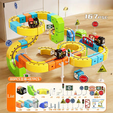 Magnetic 3D Building Track Set with Electric Cars – DIY Construction Toy for Kids