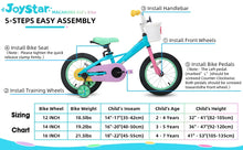 JOYSTAR Macaroon Kids Bike with Training Wheels, Front Basket & Colorful Design, 12–18 Inch Bicycle for Toddlers