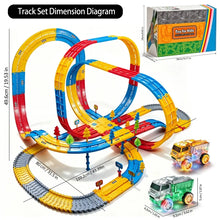 156PCS DIY Flexible Track Blocks Toy, Kids Building Track Set with Cars, Creative Construction & Educational Toy Gift