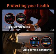 1400mAh Smart Watch for Men, Outdoor GPS Sports Watch with AMOLED Display, Bluetooth Calling, IP68 Waterproof & Flashlight