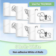 Phomemo T02/M02X Colorful Thermal Sticker Paper Roll Self-adhesive Black Character on Mint Green/Purple/Orange,50mm x 3.5m