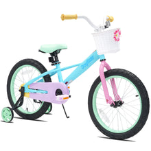 JOYSTAR Macaroon Kids Bike with Training Wheels, Front Basket & Colorful Design, 12–18 Inch Bicycle for Toddlers