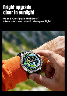 1400mAh Outdoor GPS Smart Watch, 1.7" AMOLED Display, Bluetooth Calling, IP68 Waterproof, 100+ Sports Modes & LED Flashlight