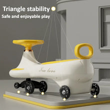 Kids Electric Wiggle Car, 2-in-1 Swing Ride-On Toy with Music, LED Lights & Anti-Tip Design