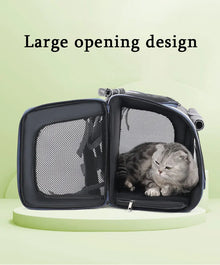 Pet Bicycle & Motorcycle Carrier Bag, Portable Cat & Small Dog Travel Backpack with Breathable Mesh