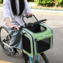 Pet Bicycle & Motorcycle Carrier Bag, Portable Cat & Small Dog Travel Backpack with Breathable Mesh