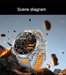 1400mAh Smart Watch for Men, Outdoor GPS Sports Watch with AMOLED Display, Bluetooth Calling, IP68 Waterproof & Flashlight