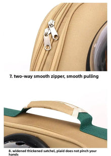 Space Capsule Pet Carrier Backpack, Breathable Cat & Small Dog Travel Bag, Portable Pet Backpack with Transparent Window