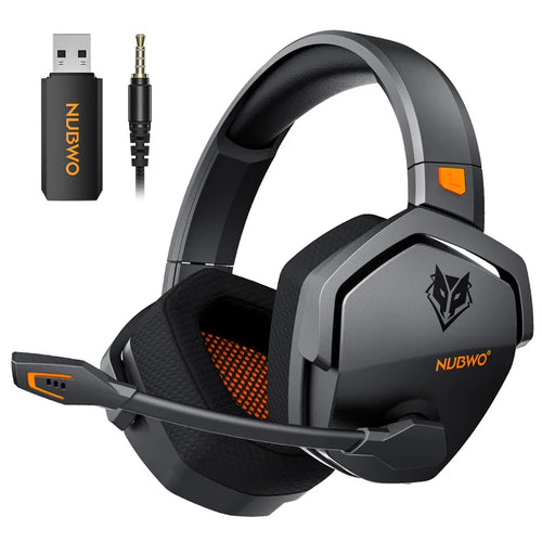 NUBWO G06 Wireless Gaming Headset, 2.4GHz & Bluetooth 5.3, Stereo Sound, Detachable Mic for PS5, PS4, PC & Switch