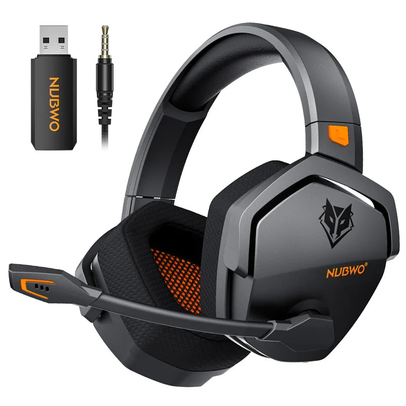 NUBWO G06 Wireless Gaming Headset, 2.4GHz & Bluetooth 5.3, Stereo Sound, Detachable Mic for PS5, PS4, PC & Switch