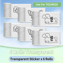 Phomemo T02/M02X Colorful Thermal Sticker Paper Roll Self-adhesive Black Character on Mint Green/Purple/Orange,50mm x 3.5m