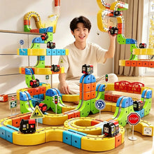 Magnetic 3D Building Track Set with Electric Cars – DIY Construction Toy for Kids