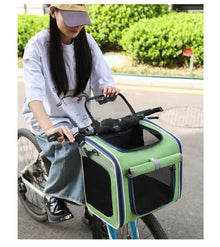 Pet Bicycle & Motorcycle Carrier Bag, Portable Cat & Small Dog Travel Backpack with Breathable Mesh