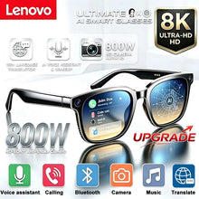 Lenovo AI Smart Glasses with 8MP Camera, Bluetooth Calling, Voice Translation & Music, Smart Sunglasses with 3 Lenses