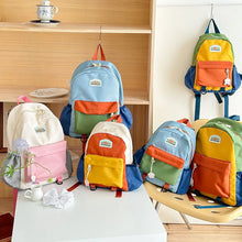 Color Block Kids Backpack, Lightweight School Bag for Boys & Girls, Cute Kindergarten Backpack for Travel & Everyday Use