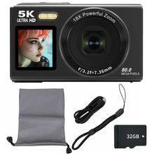 OurLife Digital Camera, 5K 80MP Vlog Camera with 18X Digital Zoom, Dual IPS Screen & WiFi