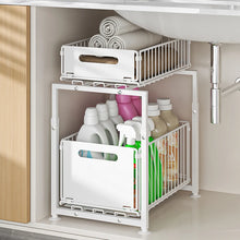 2-Tier Under Sink Organizer, Pull-Out Storage Basket for Kitchen & Bathroom Cabinets