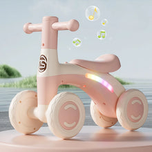 Baby Balance Bike for Toddlers, 4-Wheel Ride-On Walker with Silent Wheels, Anti-Tip Design, Balance Training Toy