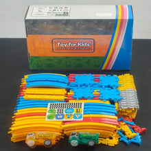 156PCS DIY Flexible Track Blocks Toy, Kids Building Track Set with Cars, Creative Construction & Educational Toy Gift