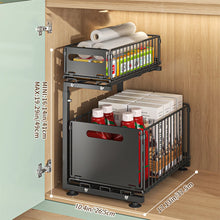 2-Tier Under Sink Organizer, Adjustable Pull-Out Storage Shelf for Kitchen & Bathroom Cabinets