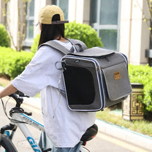 Pet Bicycle & Motorcycle Carrier Bag, Portable Cat & Small Dog Travel Backpack with Breathable Mesh