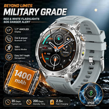1400mAh Smart Watch for Men, Outdoor GPS Sports Watch with AMOLED Display, Bluetooth Calling, IP68 Waterproof & Flashlight