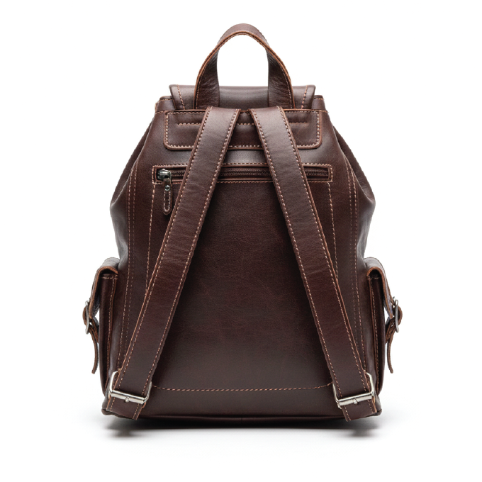 Durable Goat Leather Backpack with Multiple Pockets