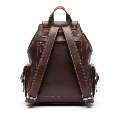 Durable Goat Leather Backpack with Multiple Pockets